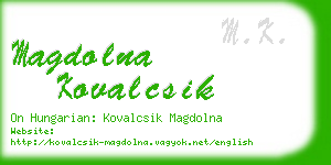 magdolna kovalcsik business card